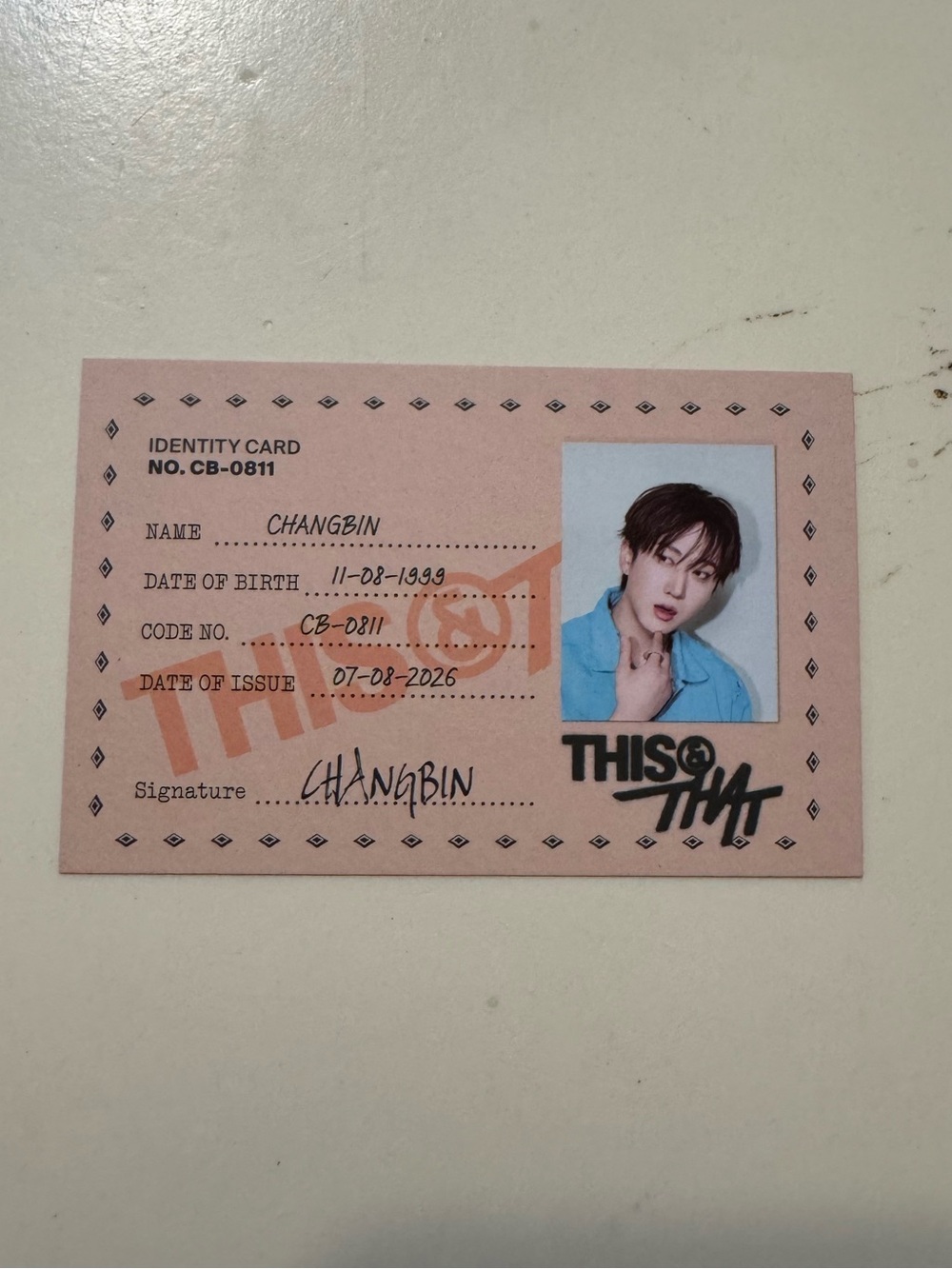 Stray Kids This & That Changbin ID Card Photocard That Version